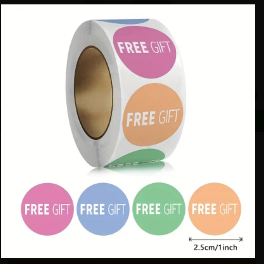 Free Gift stickers multicolored 500pcs 1"